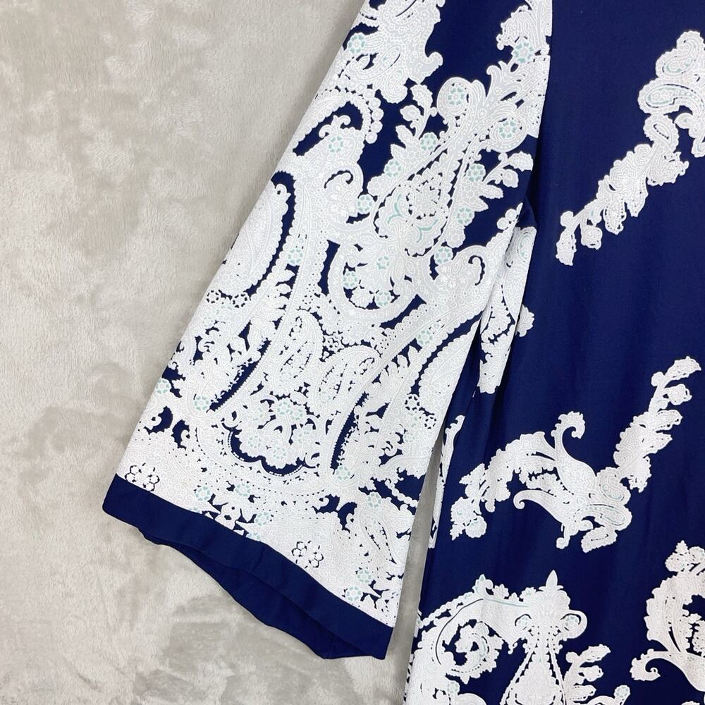 Sandra Darren Paisley Bell Sleeve Shift Dress Size 14 Cottagecore Whimsical - Picture 3 of 12
